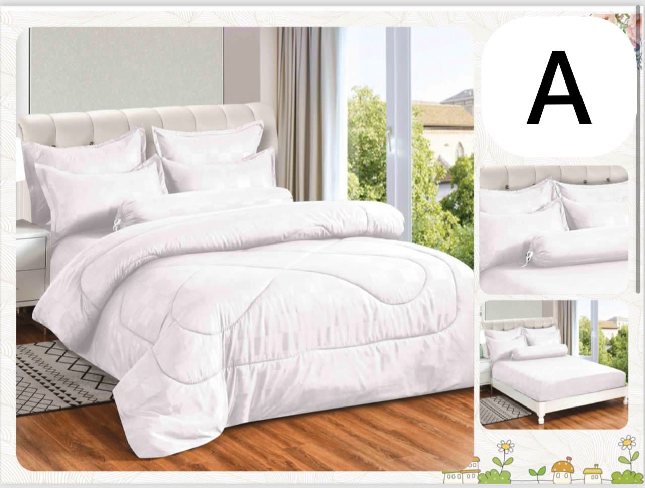 Luxury Cotton Cedar Bedding Set – Ultra Soft & Elegant – 7-in-1 King/Queen Size
