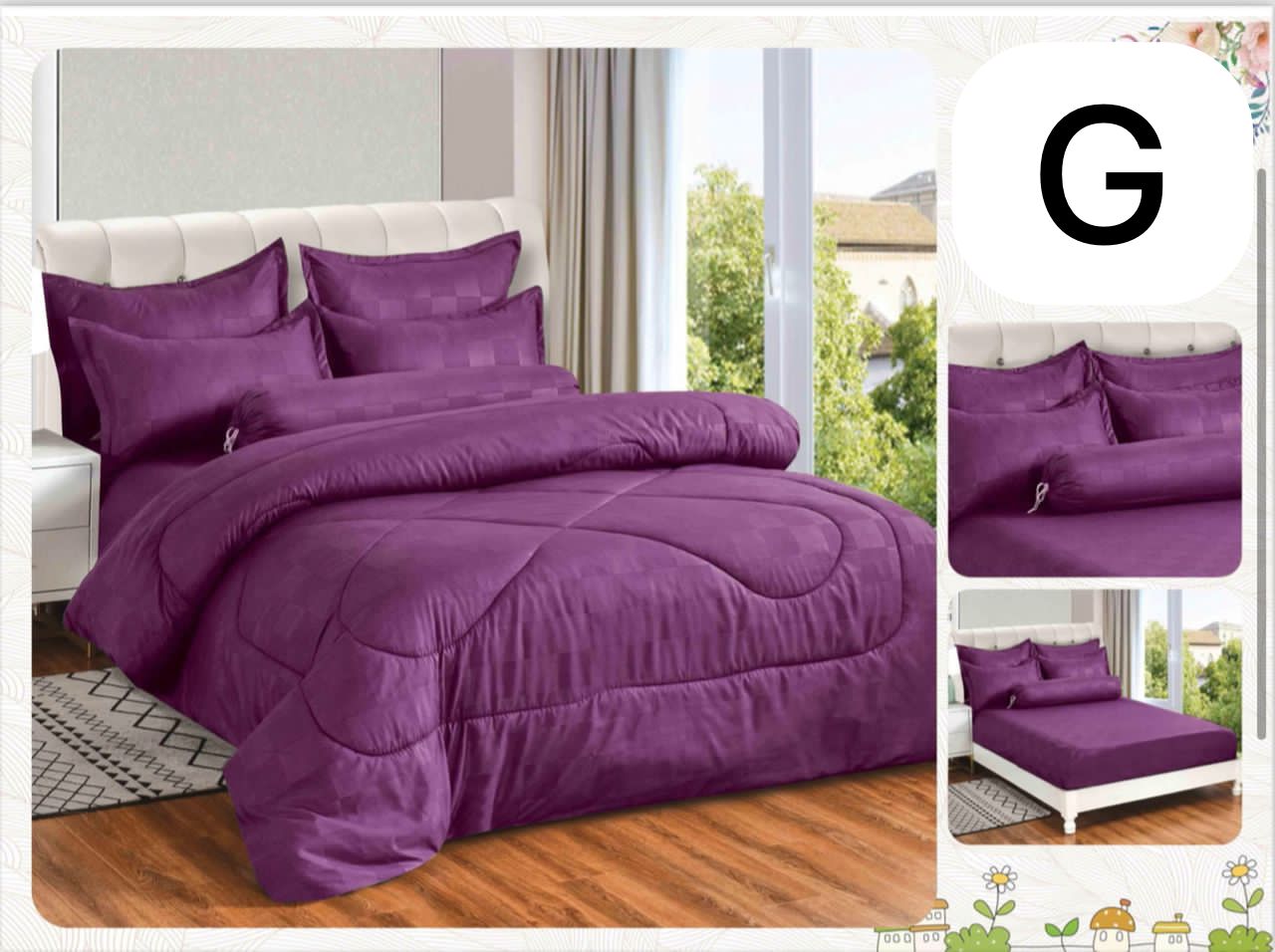 Luxury Cotton Cedar Bedding Set – Ultra Soft & Elegant – 7-in-1 King/Queen Size