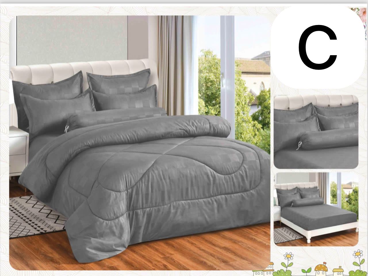 Luxury Cotton Cedar Bedding Set – Ultra Soft & Elegant – 7-in-1 King/Queen Size